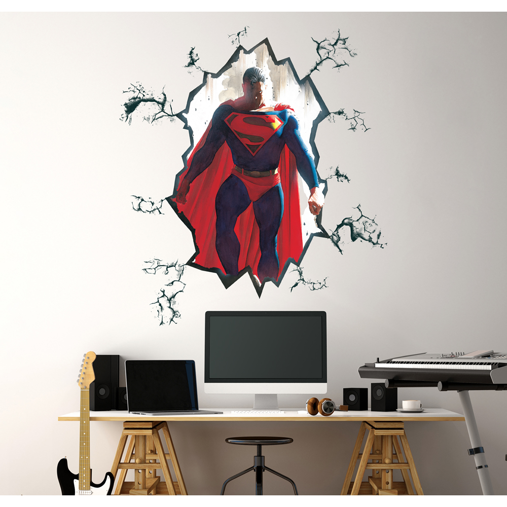 RM - ALEX ROSS SUPERMAN CRACKED PEEL AND STICK GIANT WALL DECAL